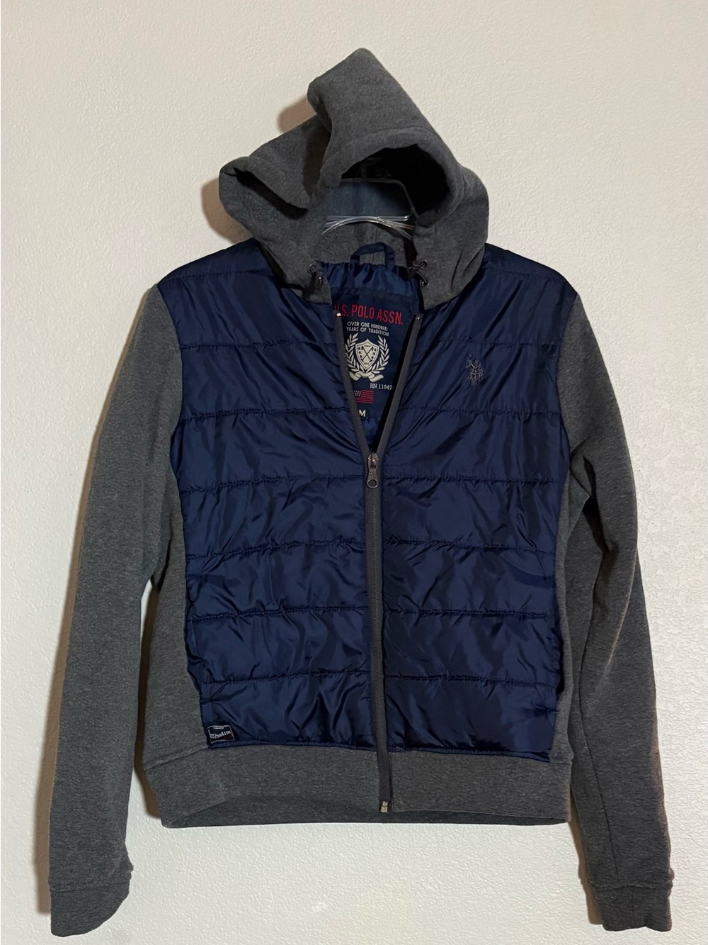 Kids U.S. Polo Assn. Hybrid Puffer Hoodie Sz M
